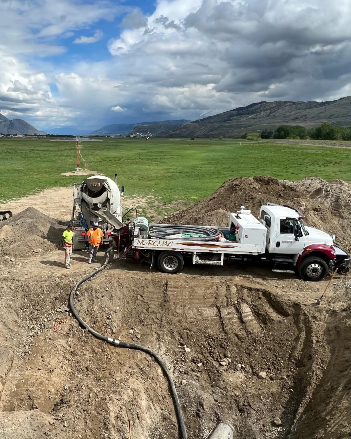 Noremac agricultural concrete pumping in action.